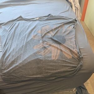 Maurices Gray Short Sleeve Tee with Brown Flower